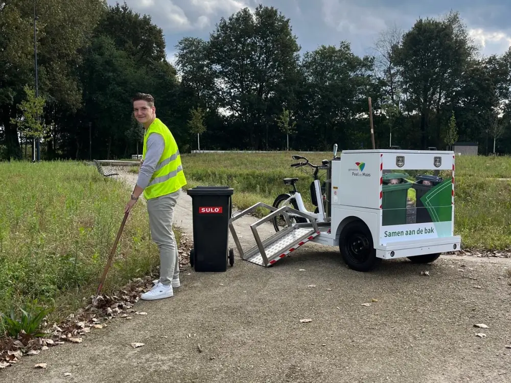 Bakfiets voor afvalinzameling bij Gemeente Peel & Maas